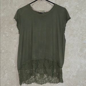 Army Green Lace Top